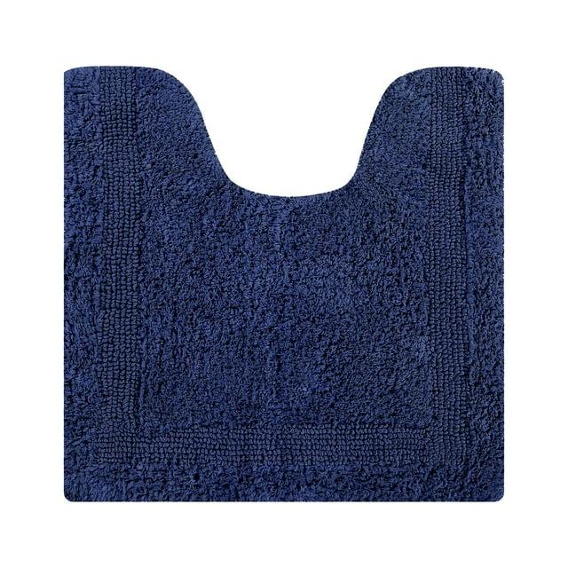 Better Trends Lux 100% Cotton Tufted Solid Reversible Bath Rug 20" x 20" Contour - Navy