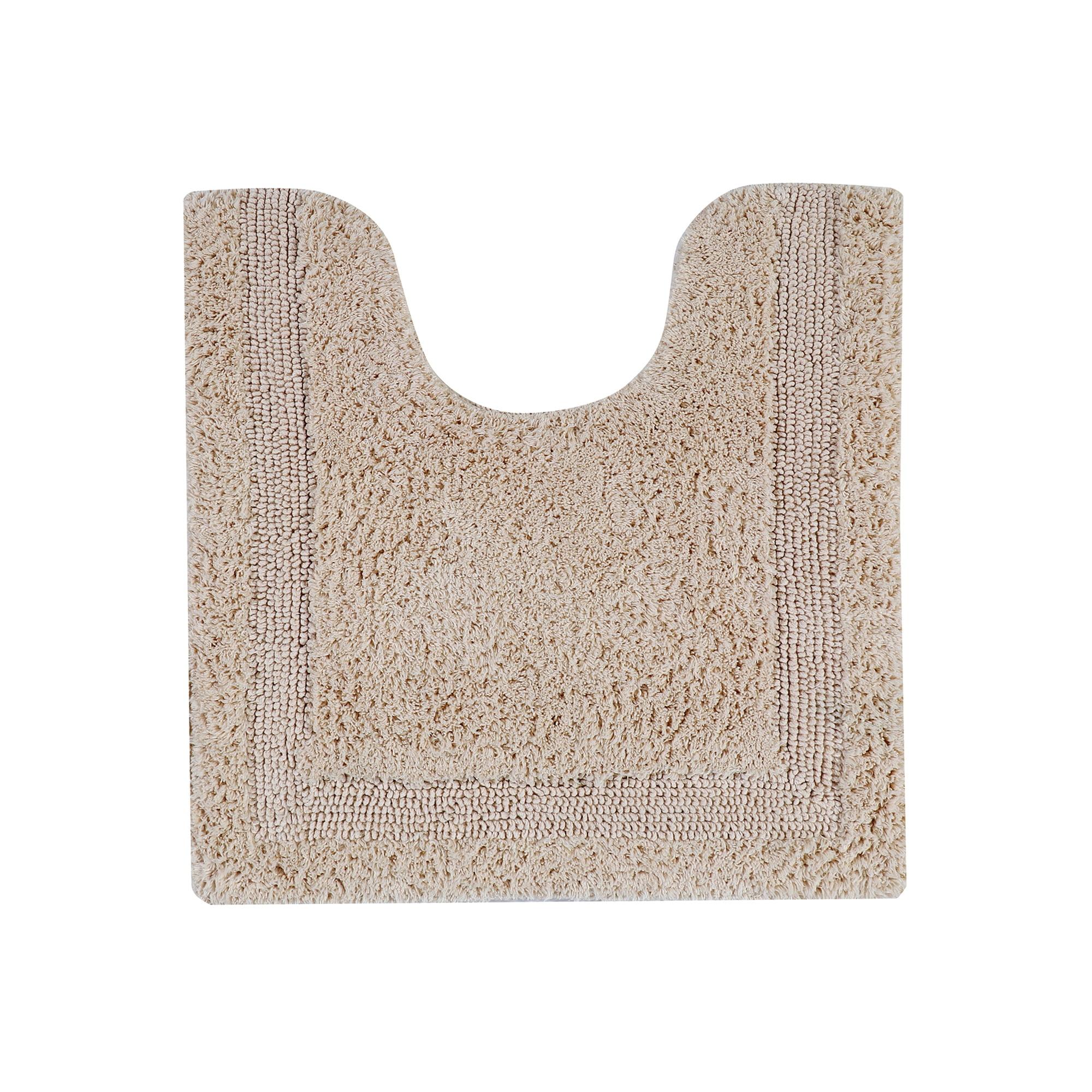 Better Trends Lux 100% Cotton Tufted Solid Reversible Bath Rug 20" x 20" Contour - Sand