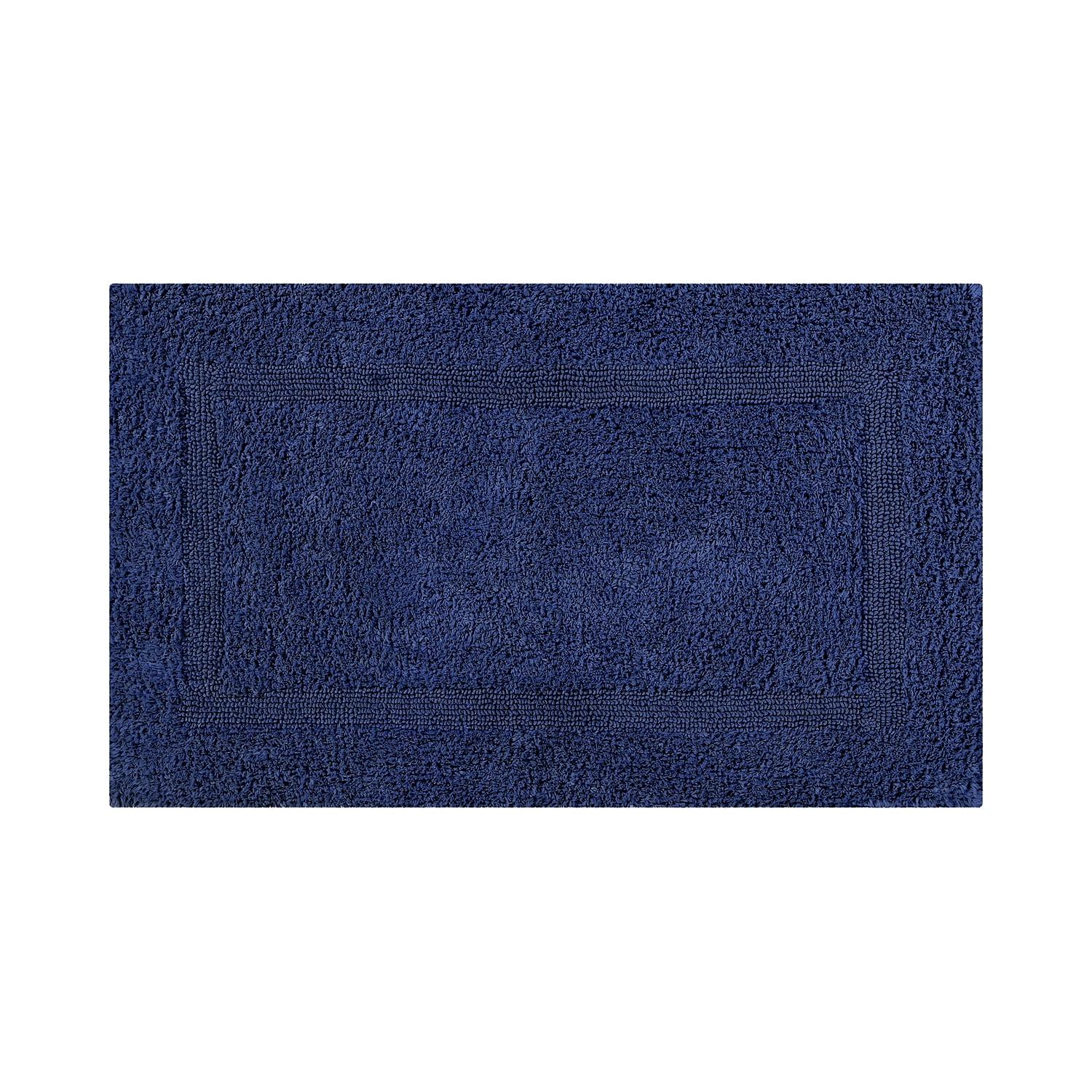 Annerose Collection 100% Cotton Reversible Machine Washable Bath Mats, Super Absorbent Bathroom Rugs