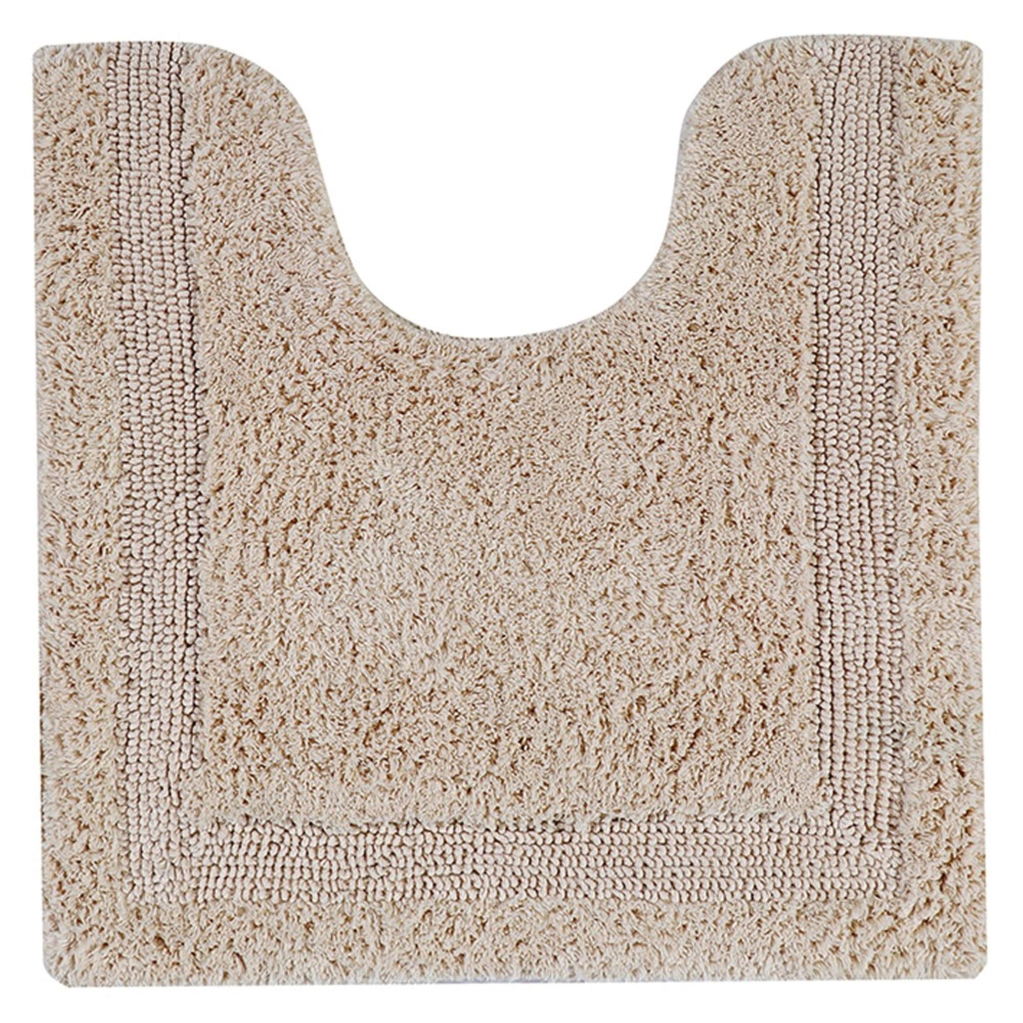 Better Trends Lux 100% Cotton Tufted Solid Reversible Bath Rug 20" x 20" Contour - Silver