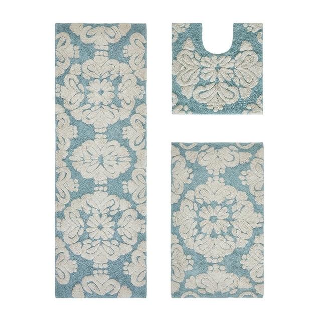 Alcott Hill® Chemash Premium-Quality 100% Cotton Super Absorbent Machine Washable 3 Piece Bathroom Rug Set