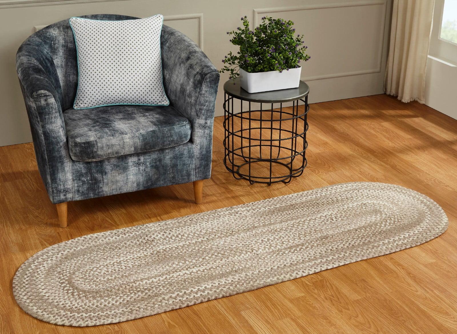 Better Trends Braided Runner Rug 24"x 72" 100% Cotton Rug for Indoor Use, Area Rug for Bedroom Ombre Chenille Collection - (Beige)