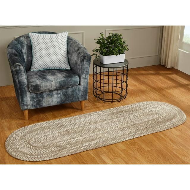 Better Trends Braided Runner Rug 24"x 72" 100% Cotton Rug for Indoor Use, Area Rug for Bedroom Ombre Chenille Collection - (Beige)