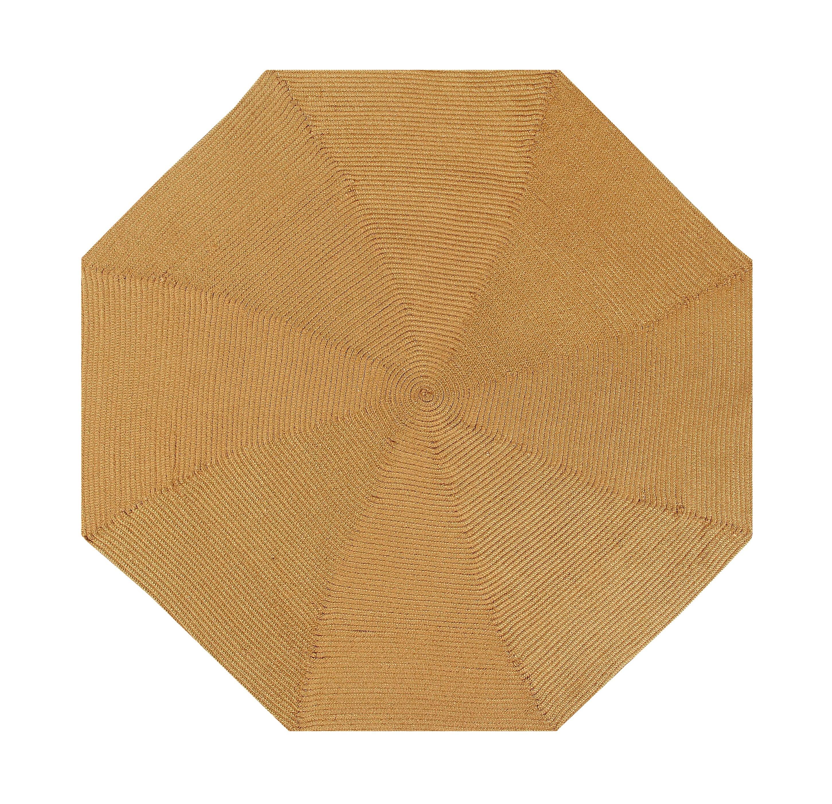 48" Straw Solid Reversible Braided Octagonal Rug