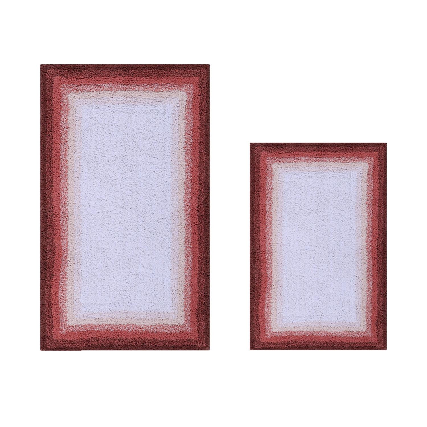 Better Trends Torrent 100% Cotton Tufted Non- Slip Backing 2 Pc (17"x24"|24"x40") Bath Rug Set - Rose