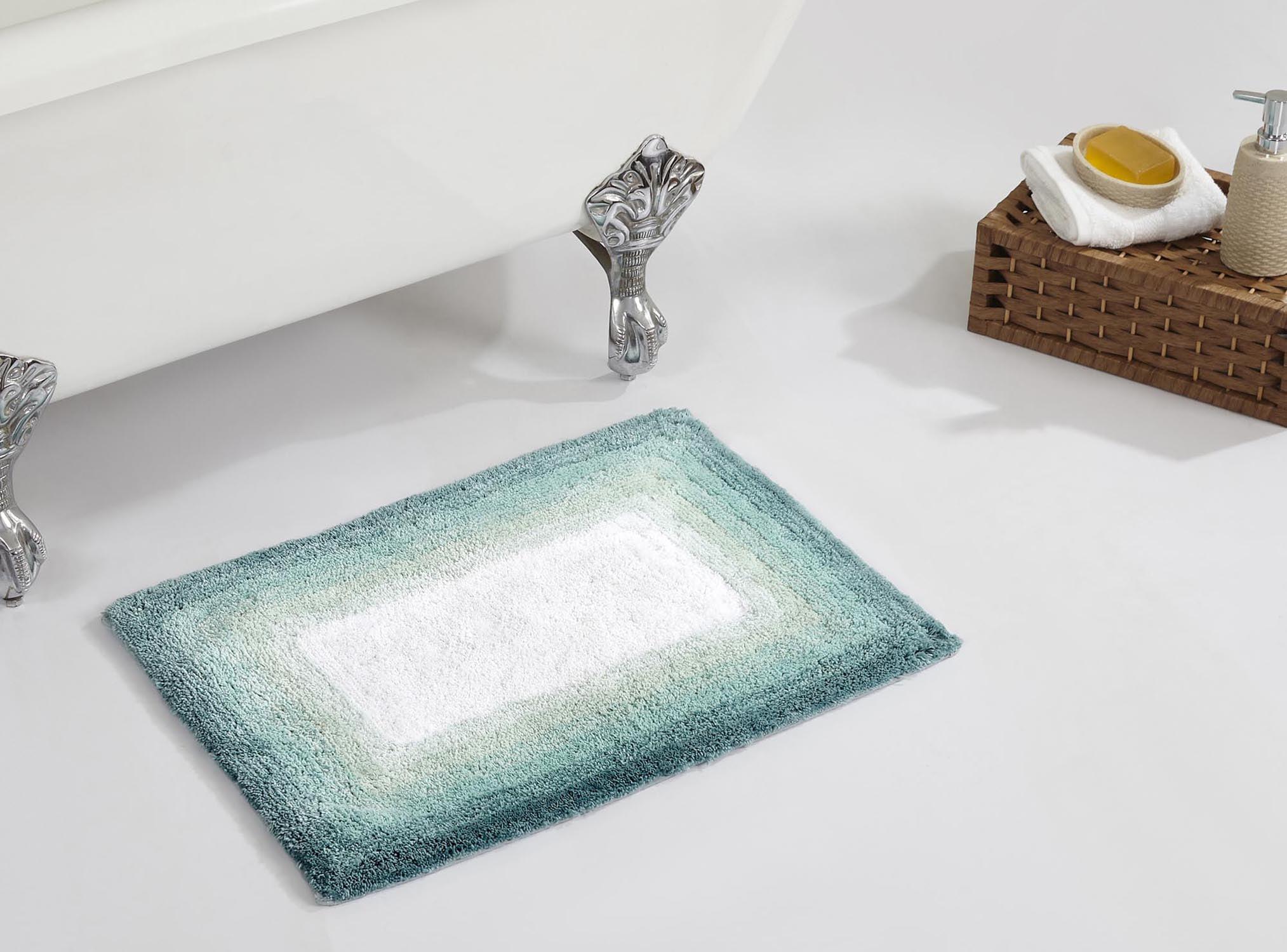 Cozy Comfort Turquoise 100% Cotton Bath Rug 21" x 34"