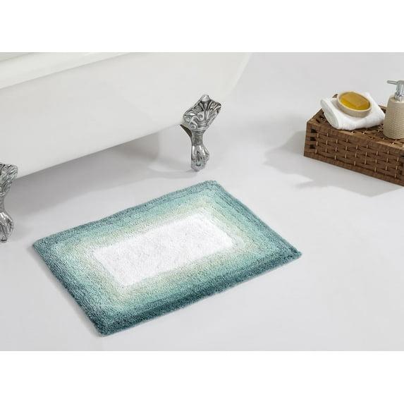 21"x34" Torrent Collection 100% Cotton Bath Rug Turquoise - Better Trends: Machine Washable, Tufted, Spray Latex Backing