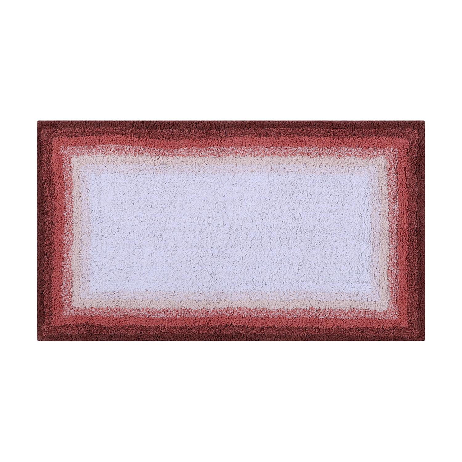 Latitude Run® Torrent 100% Cotton Tufted Bath Rug with Non-Slip Backing Machine Washable Luxurious Ombre Pattern Ultra Soft and Absorbent Bathroom Rug