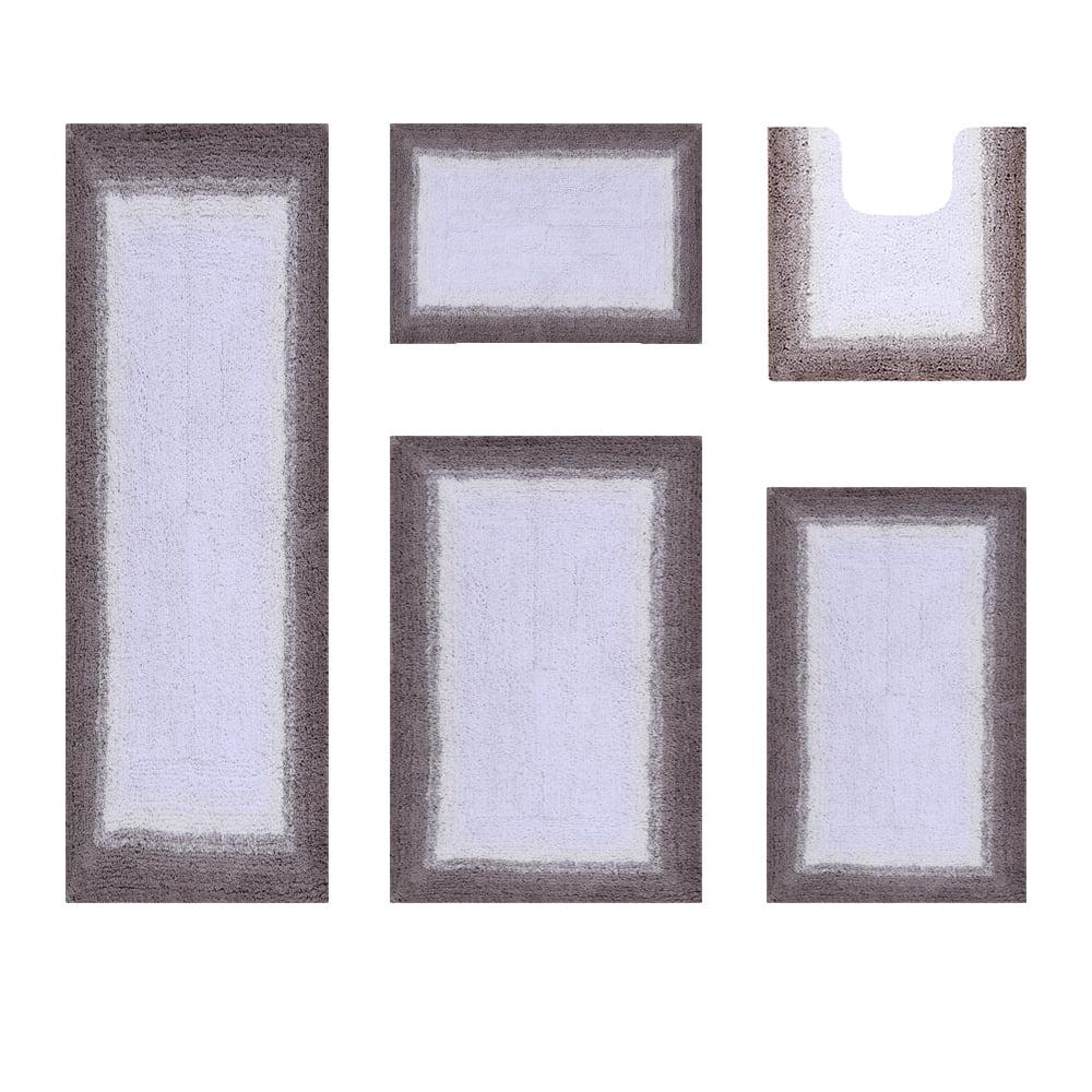 Better Trends Torrent 100% Cotton Tufted Non- Slip Backing 5 Piece Set Bath Rug Set - Beige