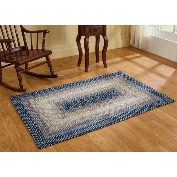 Better Trends Woodbridge Rectangular 20" x 30" Braided Rug - Blue