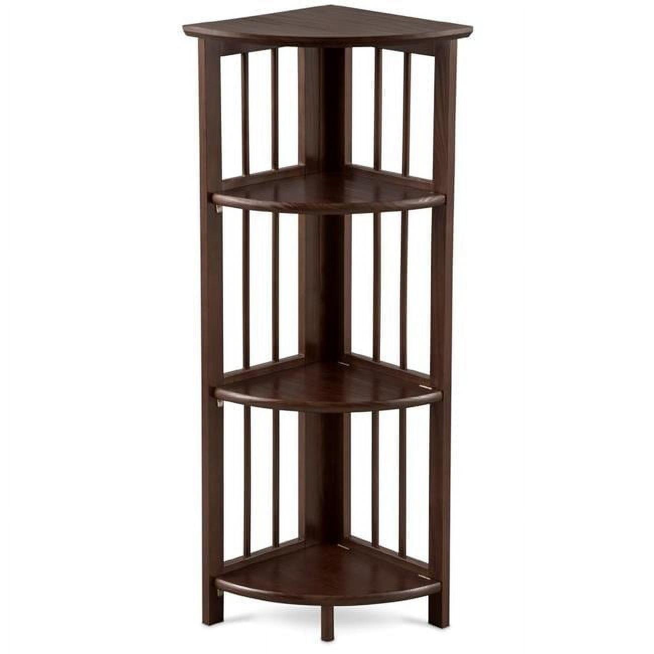 Betterbeds 4-Shelf Corner Folding Bookcase Folding, Wood/Multicolor, 10.25 lbs