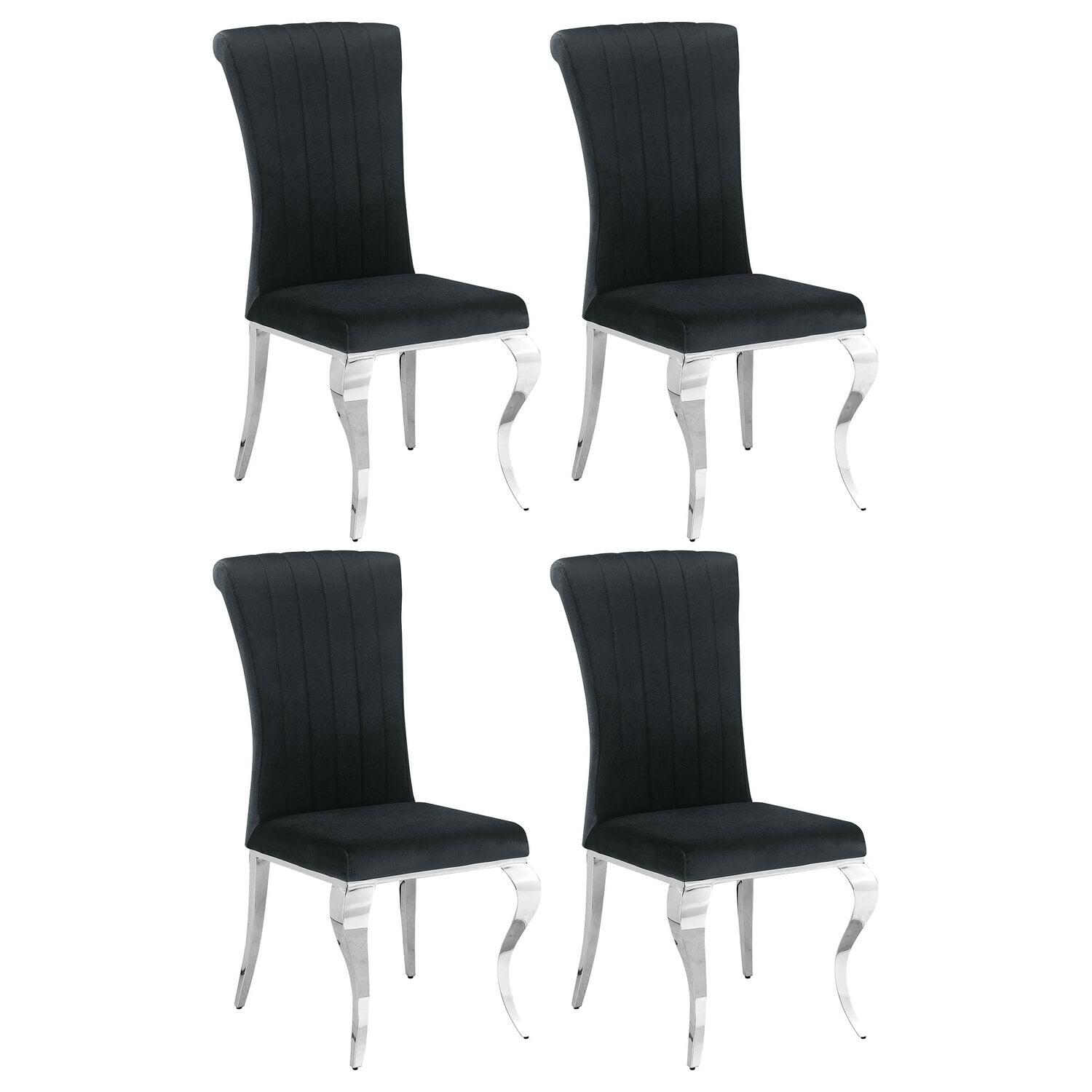 Coaster Carone Upholstered Velvet Dining Chairs in Black