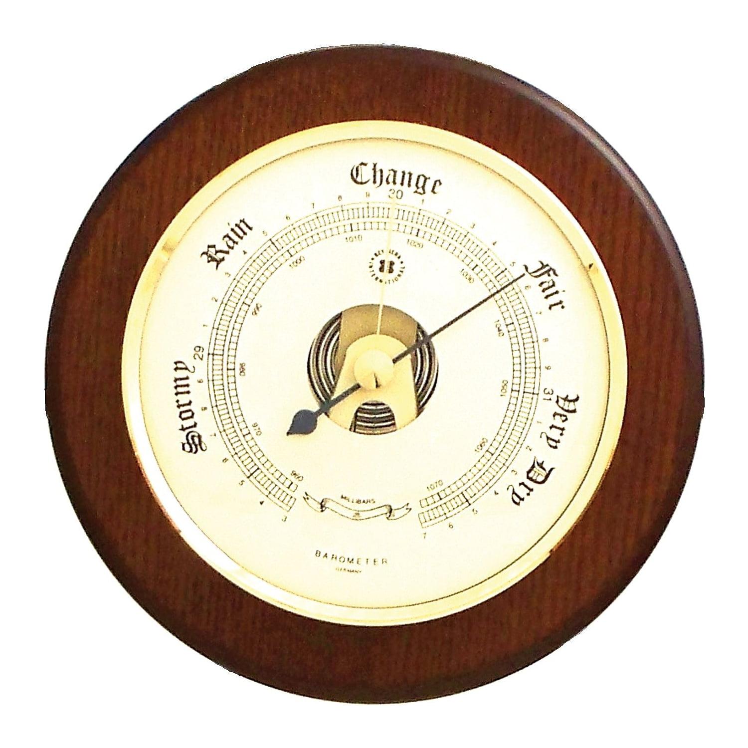 Bey-Berk Brass and Cherry Wood Indoor Barometer (WS072)