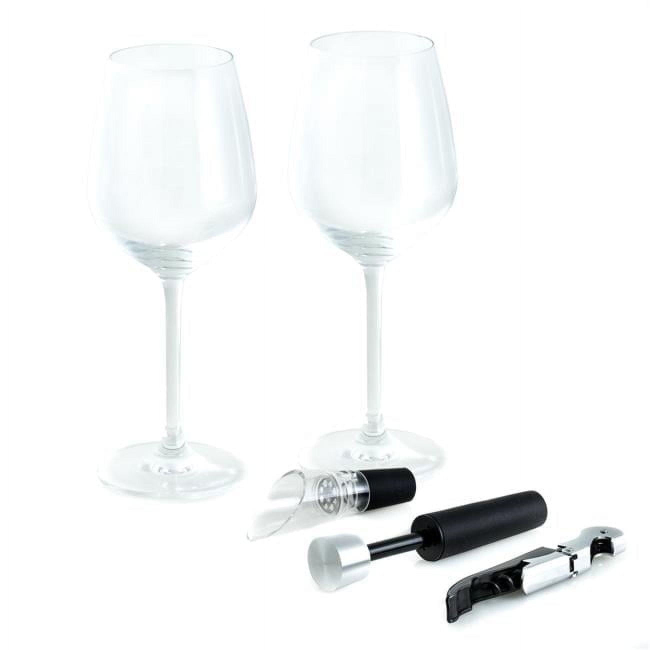 Black Crystal 5-Piece Wine Set with Glasses and Accessories