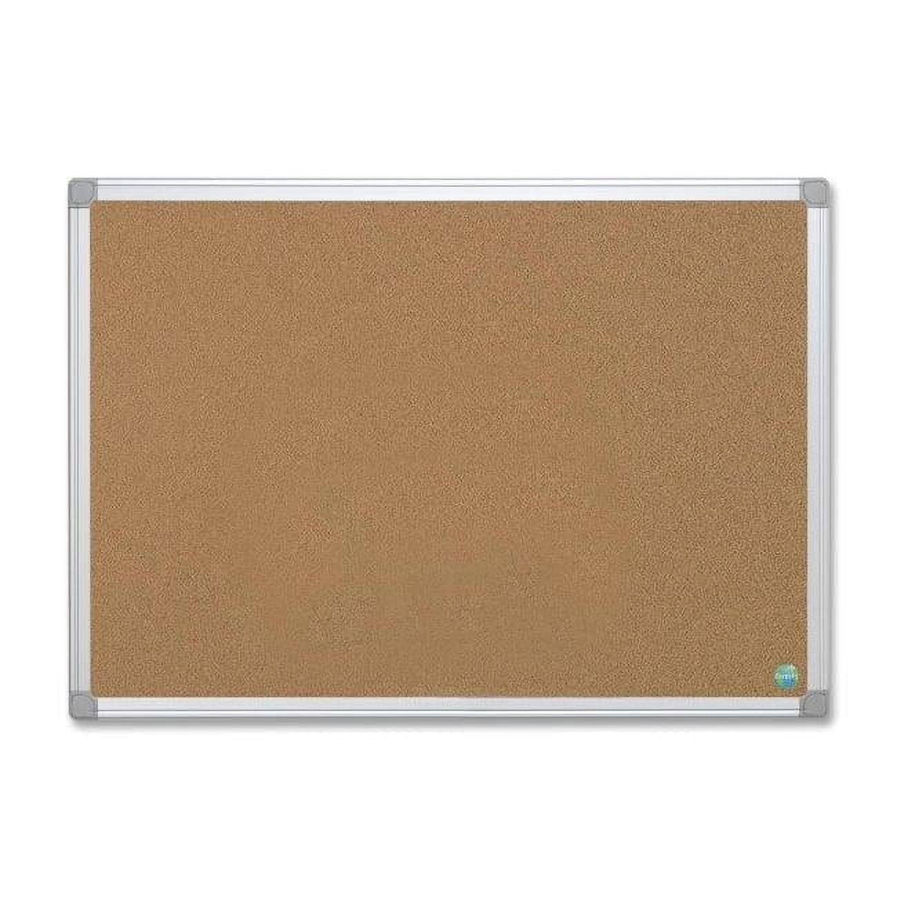Bi-Silque Visual Communication Products CA031790 Earth Cork Bulletin Board, 24 x 36 in., Aluminum Frame