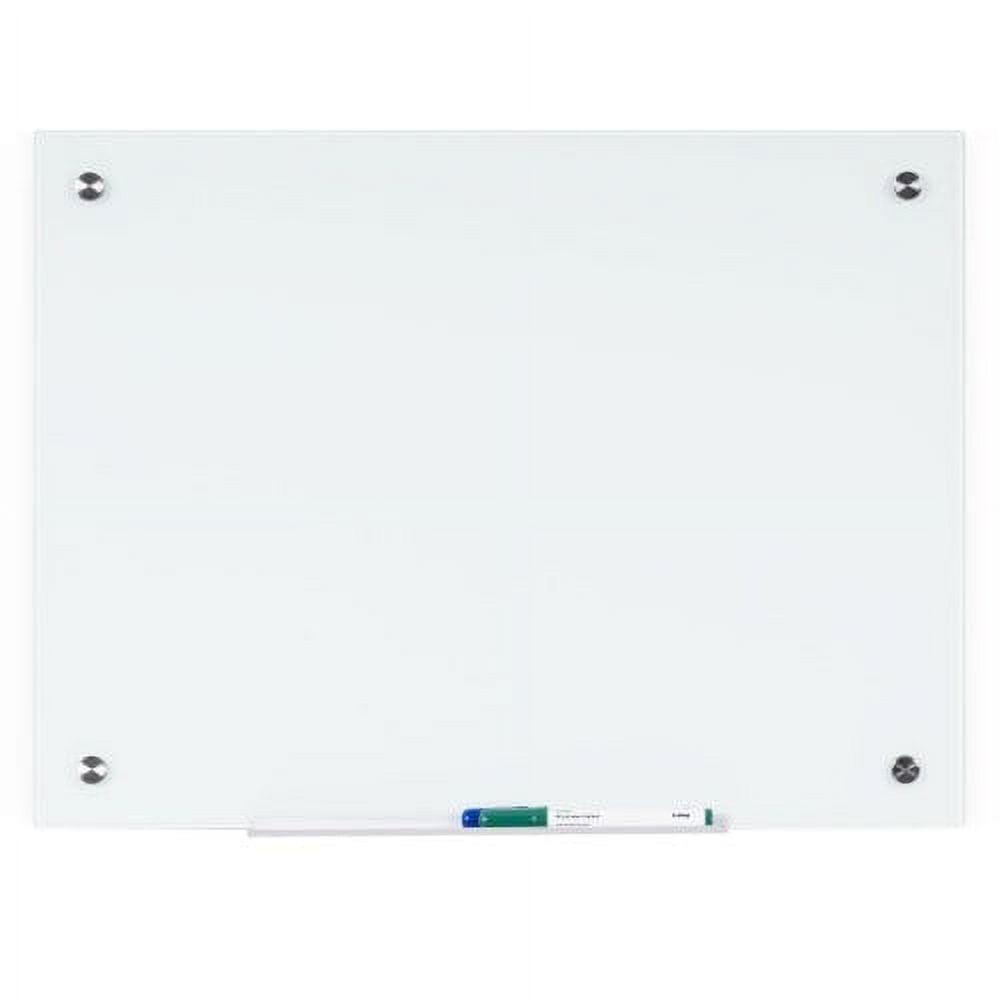 Ultra-Modern White Magnetic Glass Dry-Erase Board 36" x 24"