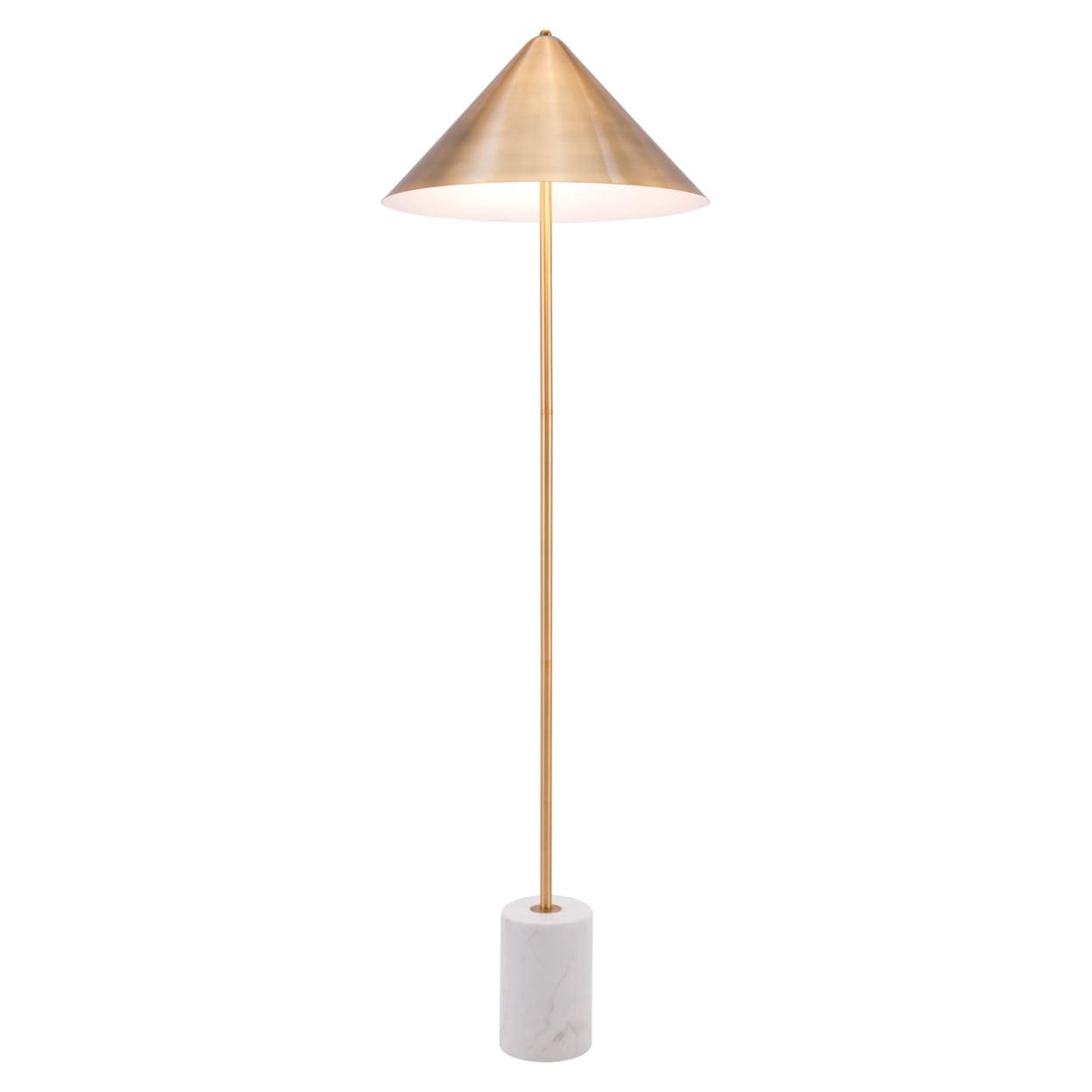 Zuo Modern Bianca Floor Lamp Gold & White