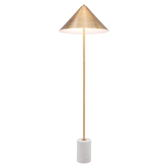 Zuo Modern Bianca Floor Lamp Gold & White