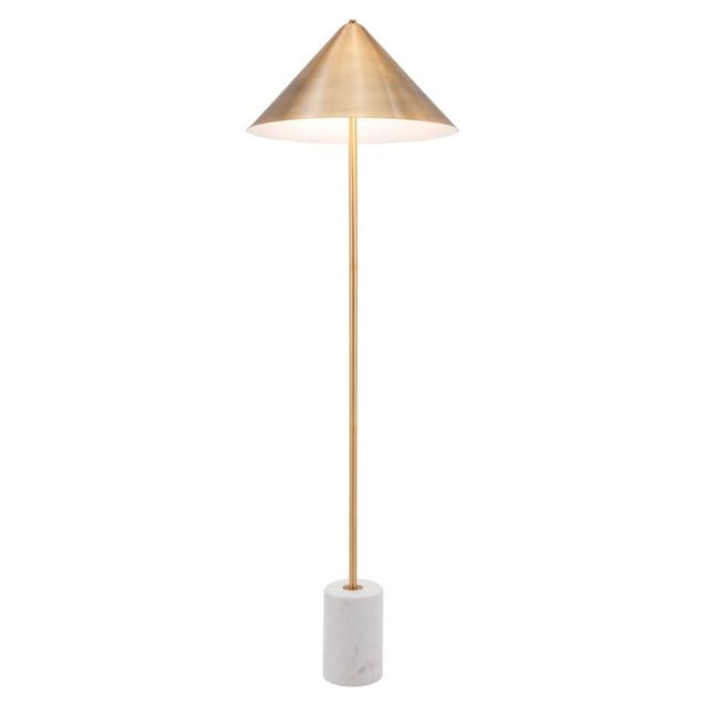 Zuo Modern Bianca Floor Lamp Gold & White