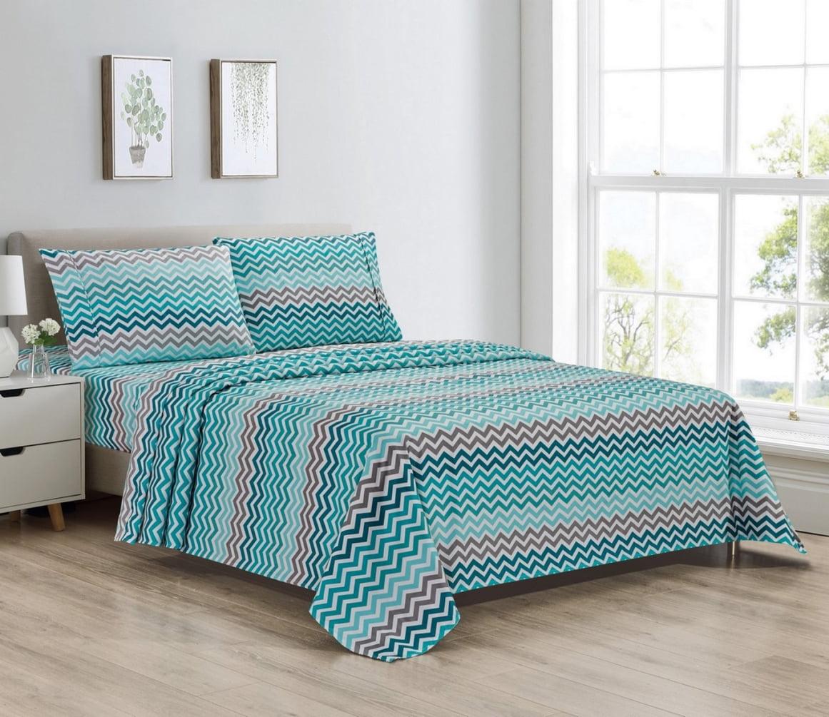 Bibb Home Egyptian Luxury 1800 Thread Count 4 pc Printed Sheet Sets