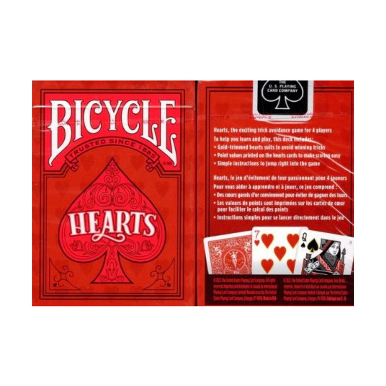 Bicycle Hearts Playing Cards, Highlighted Cards and Rules for The Trick-Taking Card Game, Poker Size Standard Index