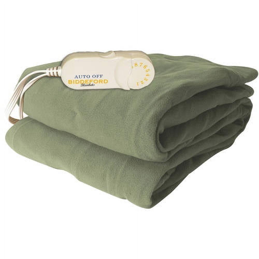 Sage Green Fleece Electric Heated Throw Blanket, 62" x 50"