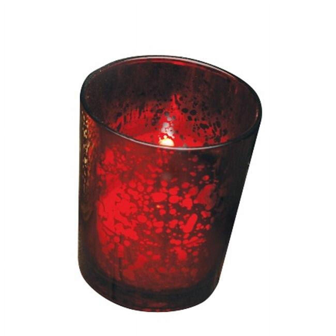 Rustic Red Glass Votive Candle Holders Set of 12