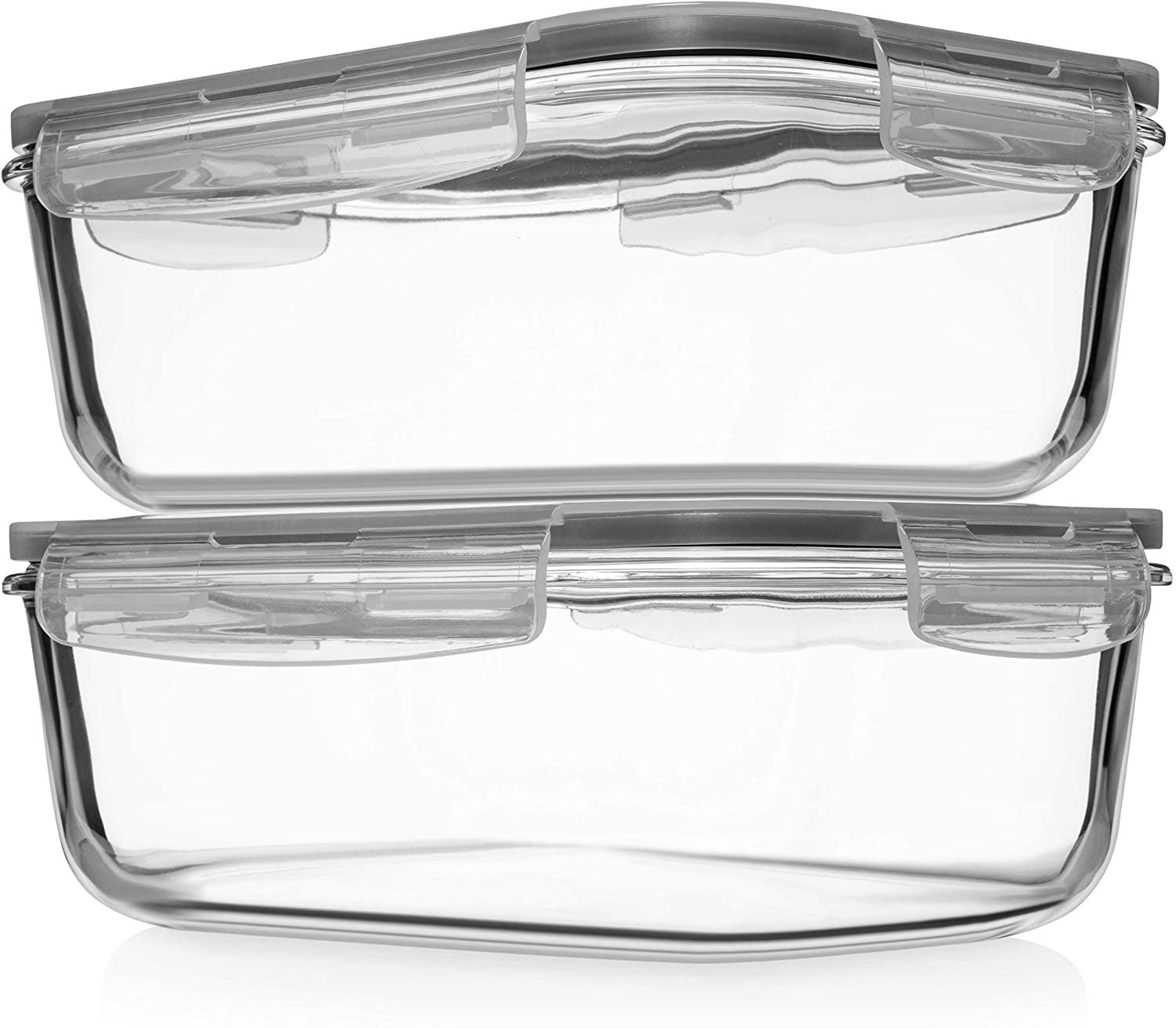 Clear Borosilicate Glass Food Storage Containers with Locking Lids