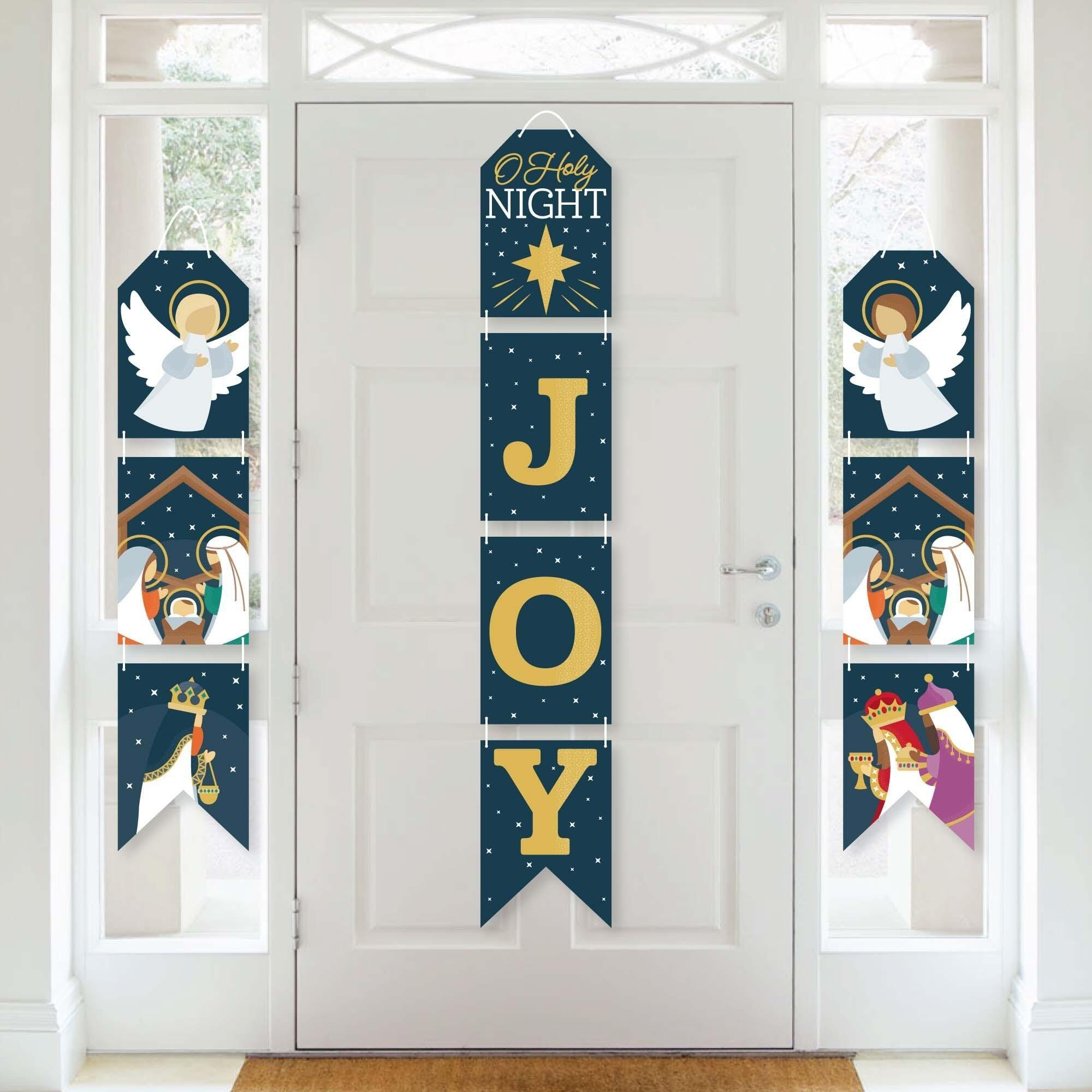 Big Dot of Happiness Holy Nativity - Hanging Vertical Paper Door Banners - Manger Scene Religious Christmas Wall Decoration Kit - Indoor Door Decor