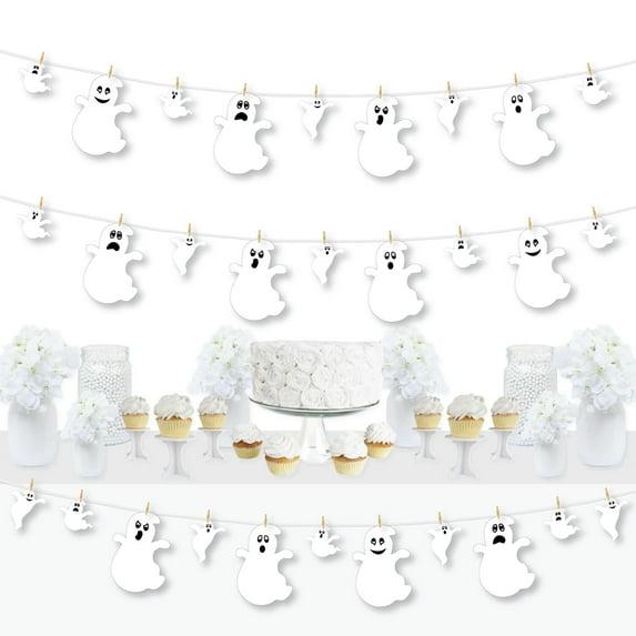Big Dot of Happiness Spooky Ghost - Halloween Party DIY Decorations - Clothespin Garland Banner - 44 Pieces