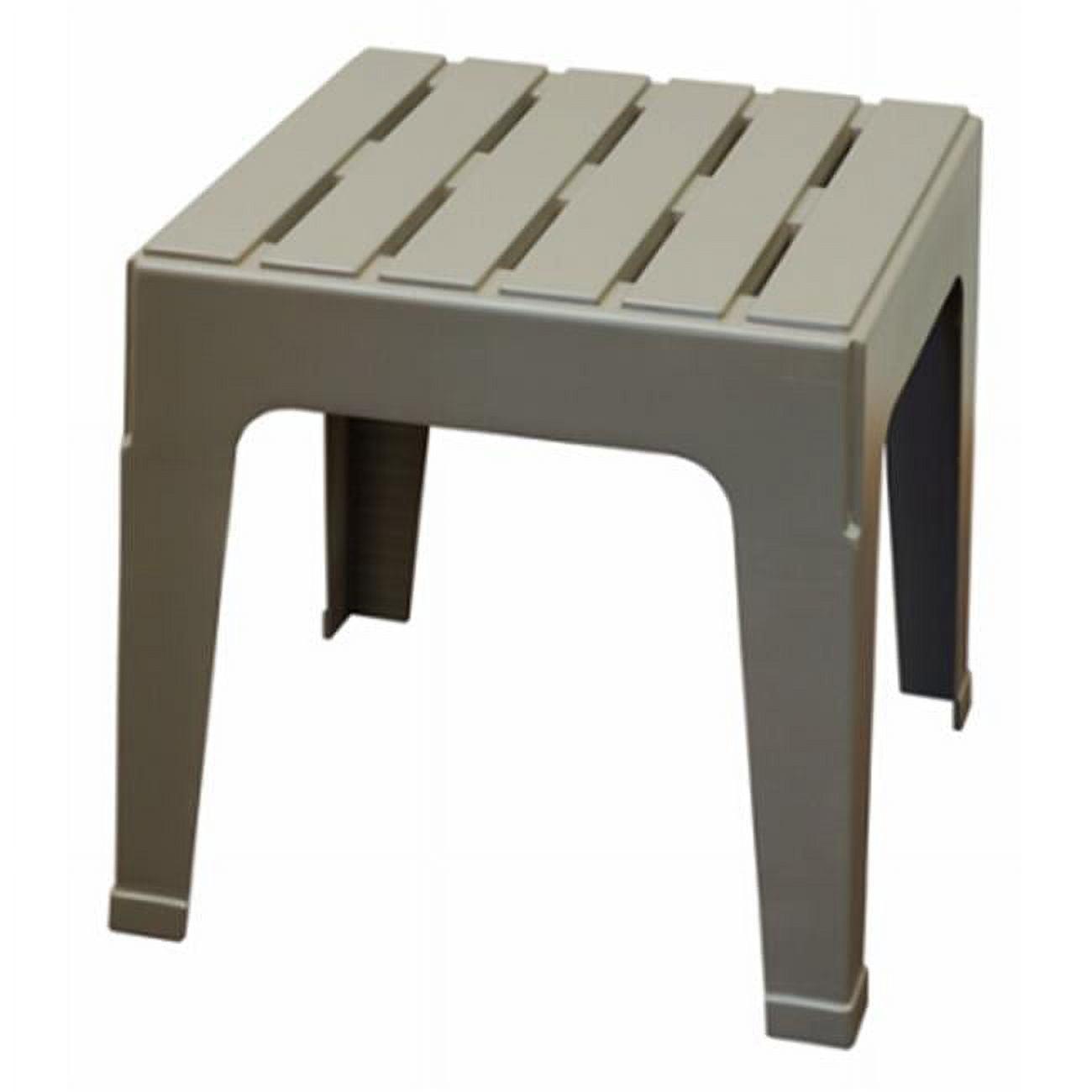 CintBllTer 18.9" Square Gray Resin Stackable Side Table