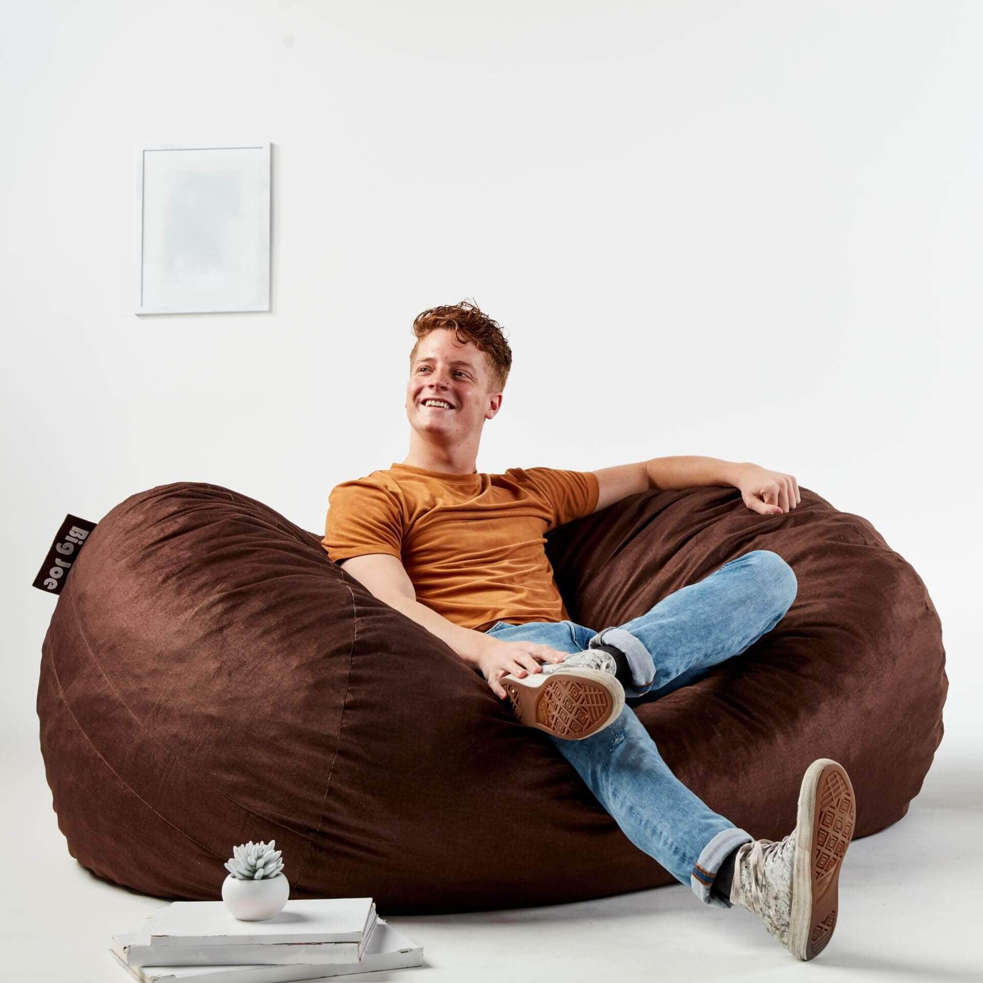 Big Joe Extra Large Memory Foam Bean Bag Sofa with Soft Removable Cover