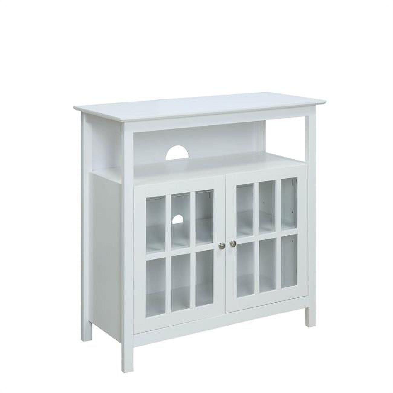Big Sur Highboy 36" White TV Stand with Storage Cabinets