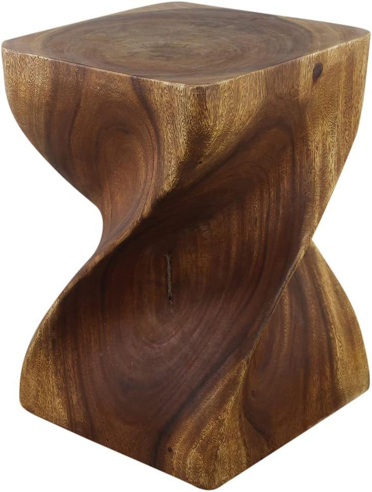 Sustainable Wood Big Twist Stool Table 14" SQ x 20" H in Walnut