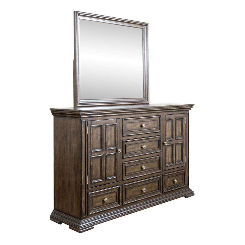 Big Valley Light Brown Dresser with Mirror and Felt Lined Drawers