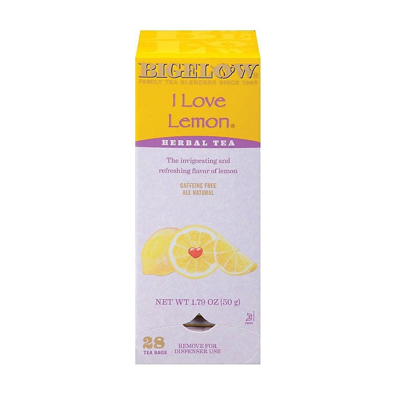 Bigelow I Love Lemon Herbal Tea Bags, 1.79 oz, 28 count