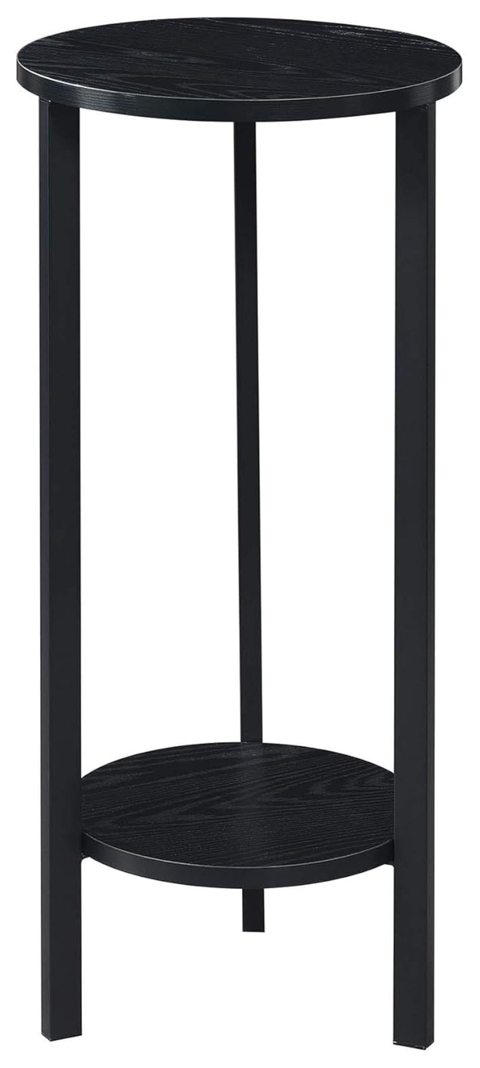 Bilot Graystone 31 inch 2 Tier Plant Stand, Black/Black