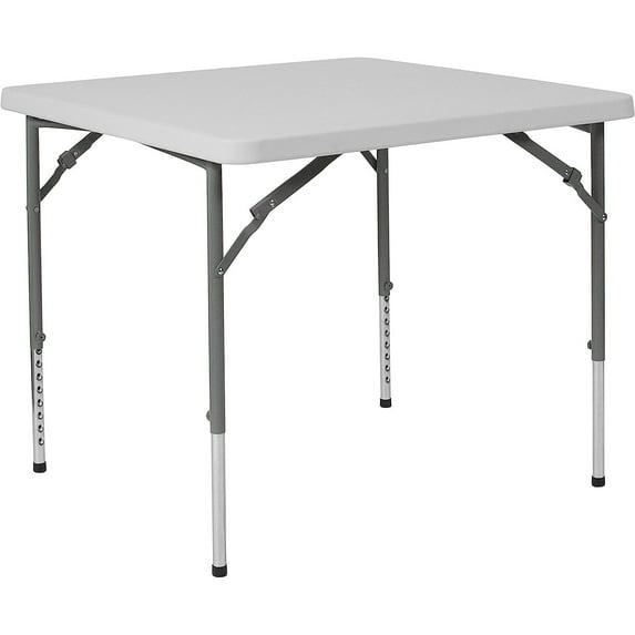 Flash Furniture Parker 2.79-Foot Square Height Adjustable Plastic Folding Table