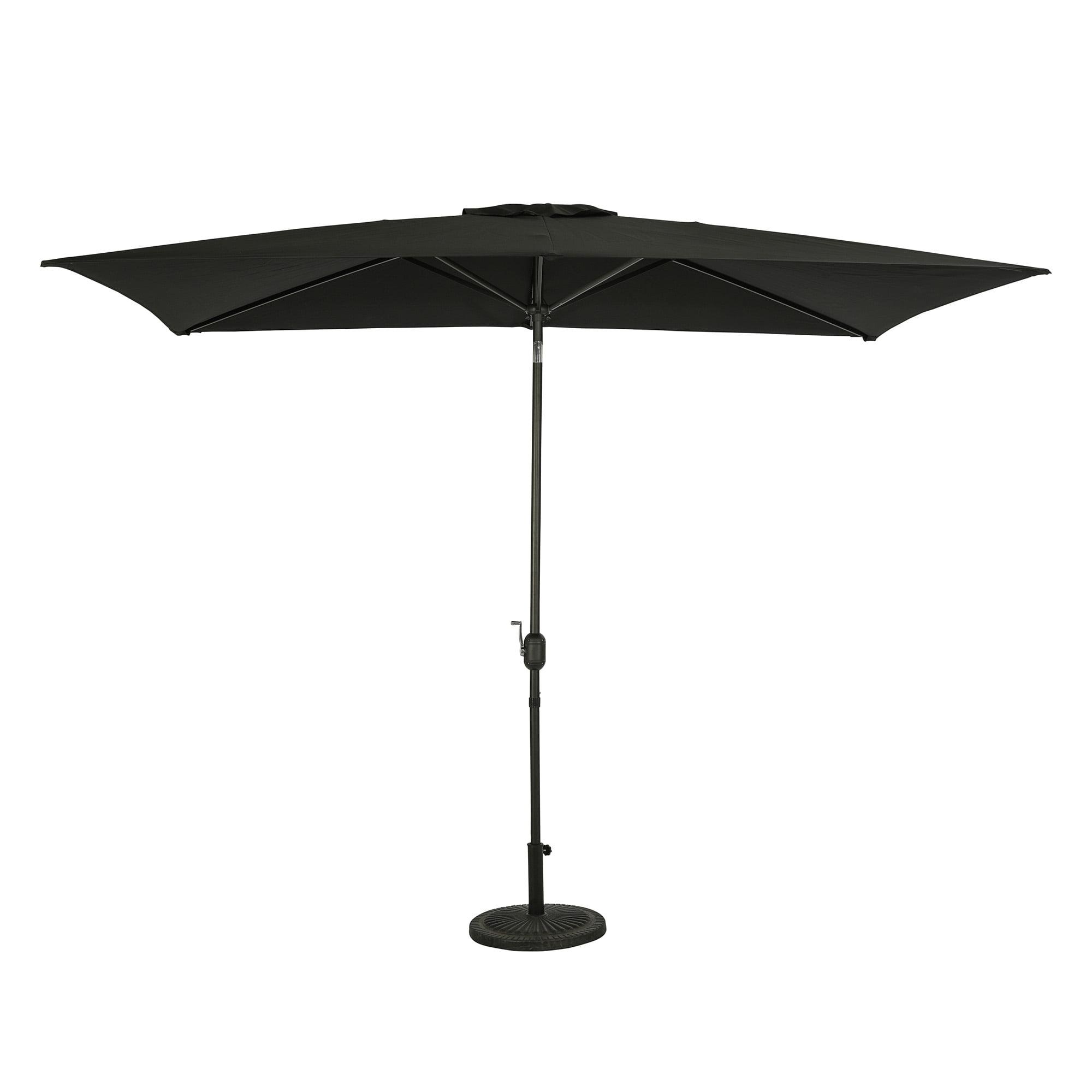 Island Umbrella 10' x 6.5' Rectangular Bimini Market Patio Umbrella Black: Weather-Resistant, Steel Frame, Crank Handle