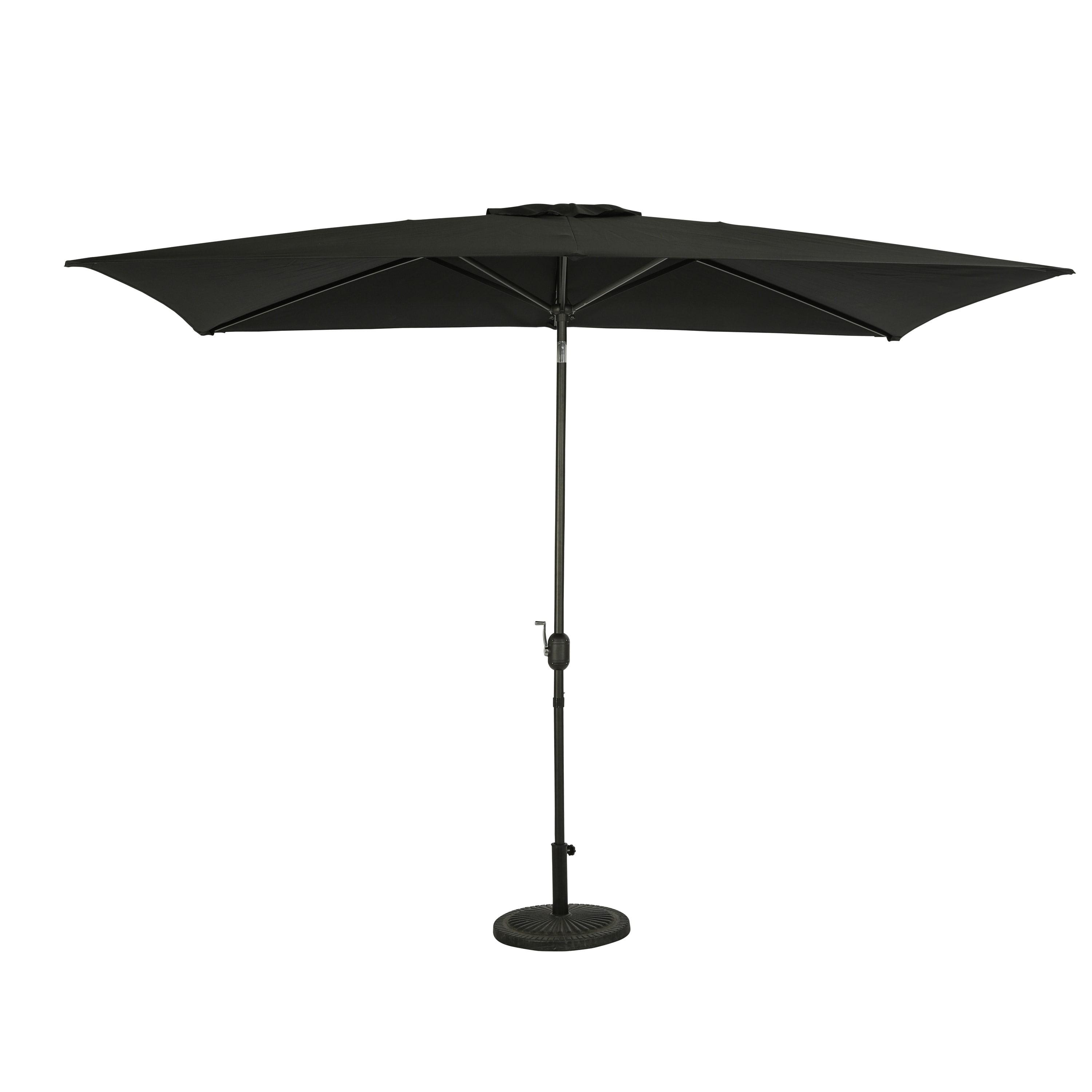 Island Umbrella 10' x 6.5' Rectangular Bimini Market Patio Umbrella Black: Weather-Resistant, Steel Frame, Crank Handle