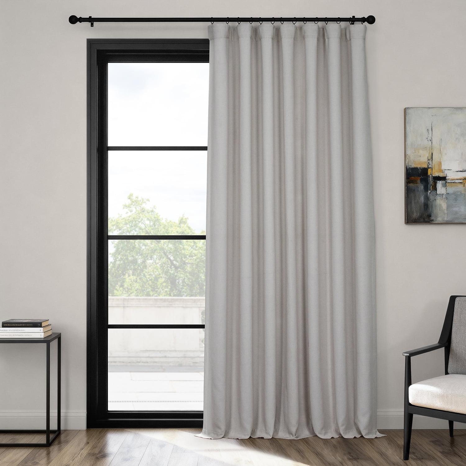 HPD Half Price Drapes Birch Extra Wide Faux Linen Room Darkening Curtains for Bedroom & Living Room Curtains (1 Panel), Door & Window Curtains 84 inches long, Rod Pocket curtains, 100W X 120L