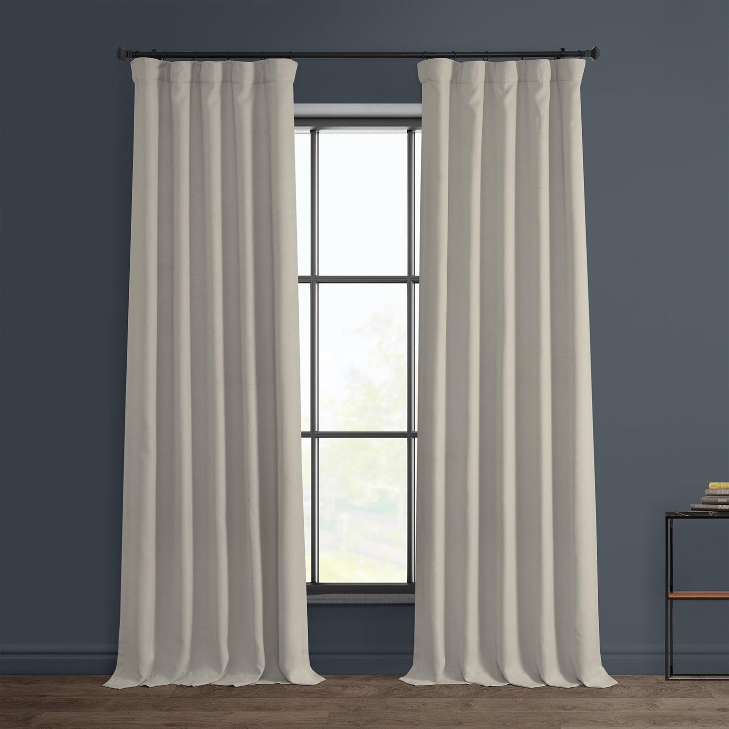 Birch Faux Linen Room Darkening Curtain (1 Panel), Birch, 50W X 108L