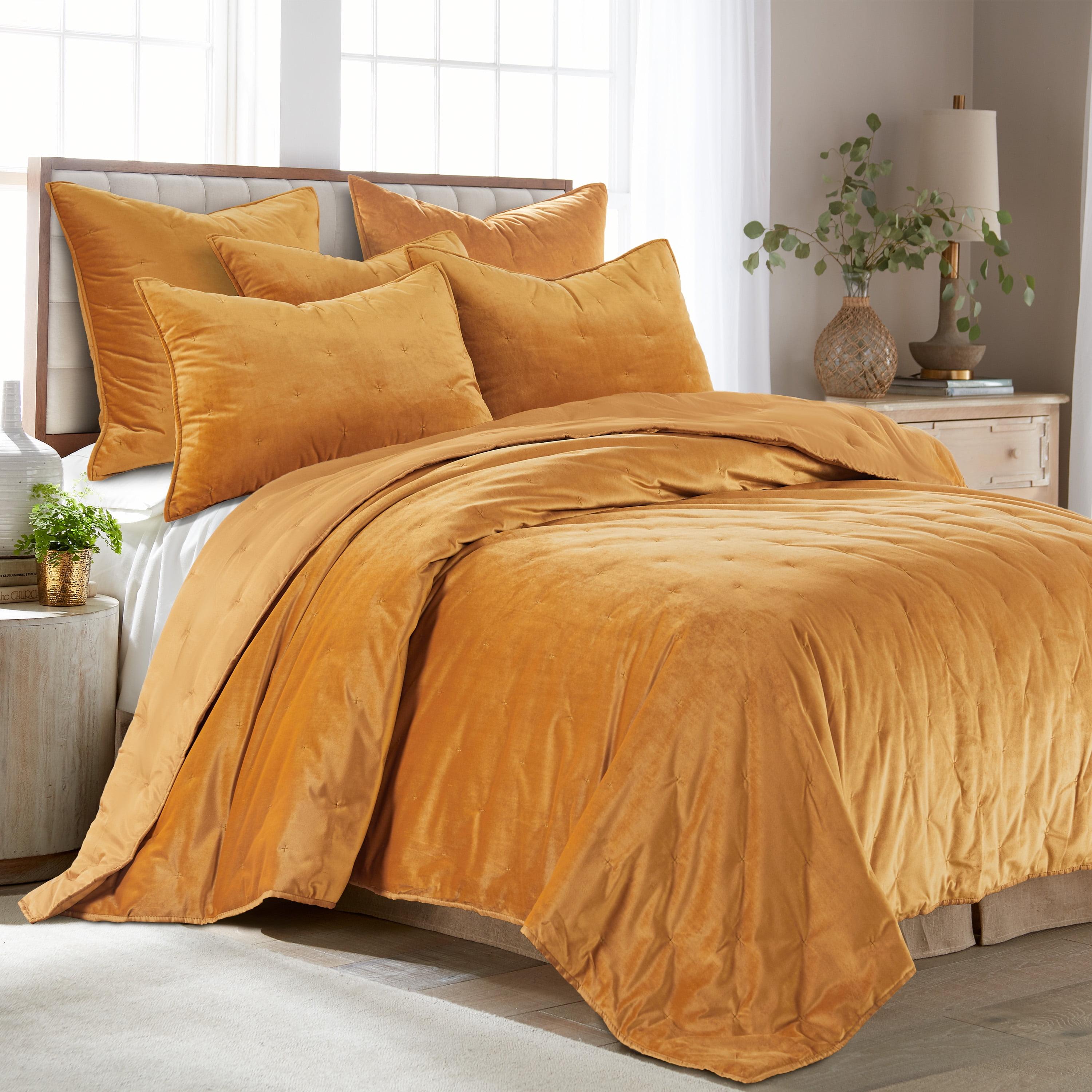 Mustard Velvet Full/Queen Reversible Quilt