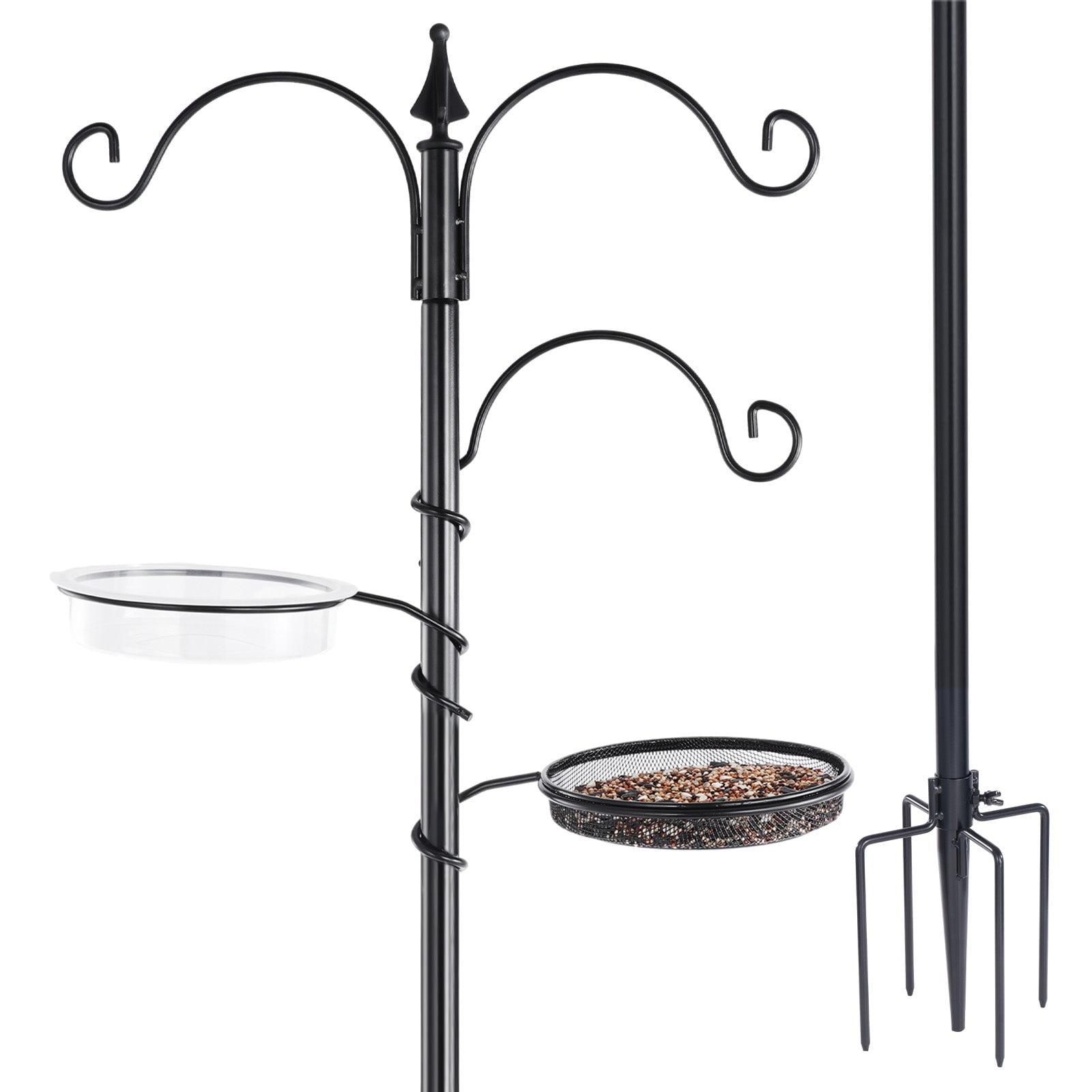 77" Black Metal Free Standing Bird Feeding Station Kit