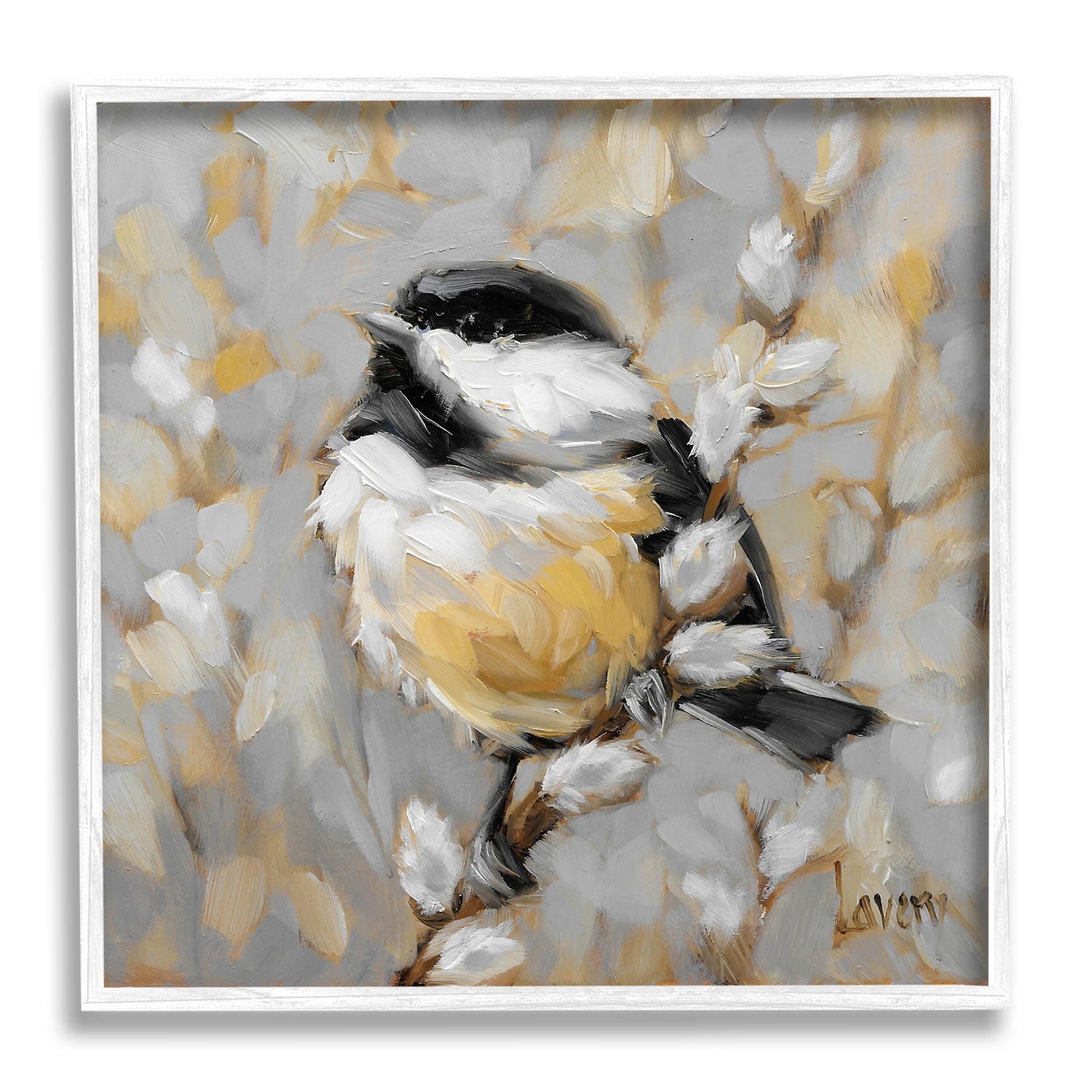 Stupell Industries " Bird Perched Pussy Willow Wildlife " by Andrea Lavery Painting Print