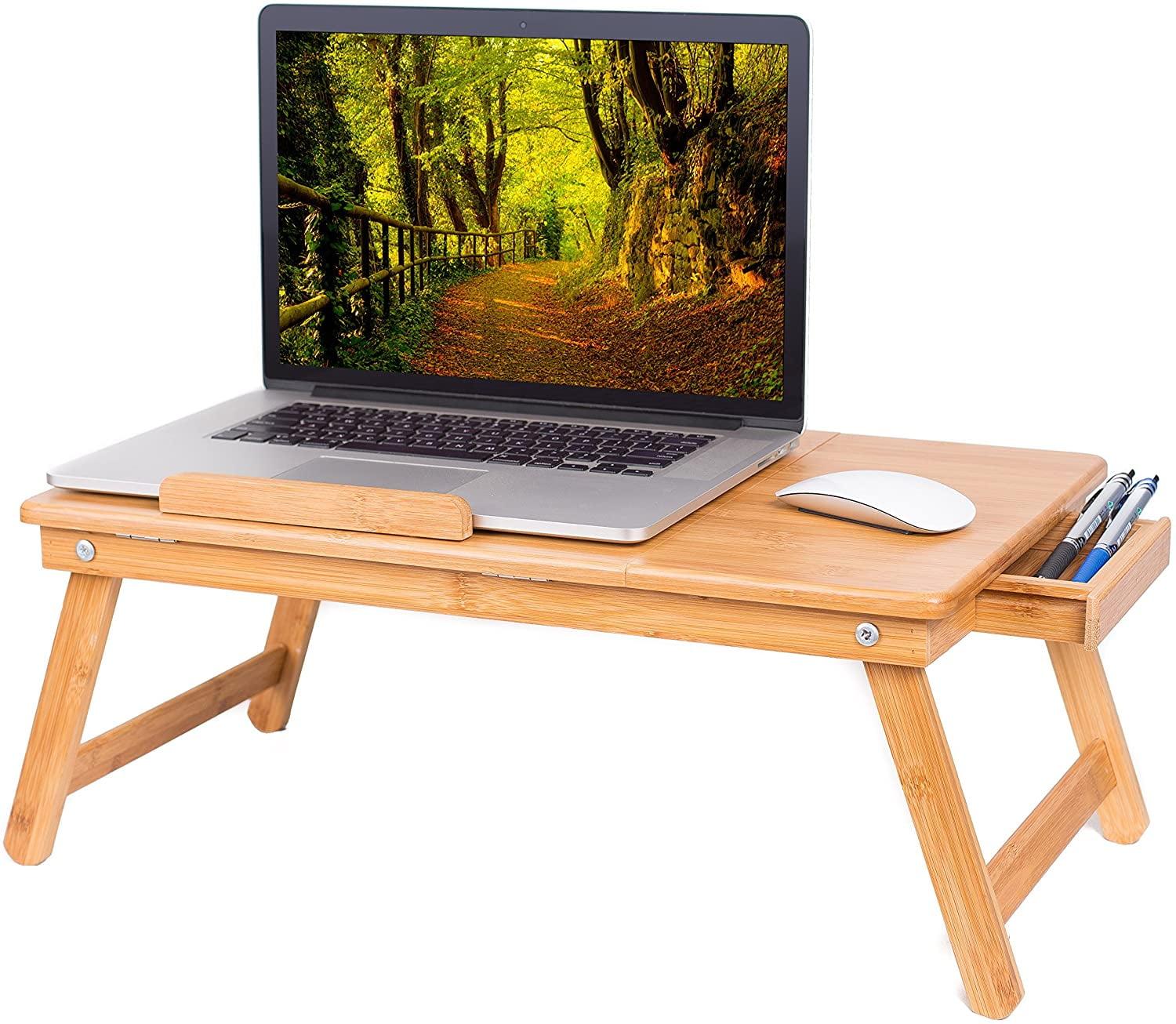 Bamboo Adjustable Laptop Bed Tray - Natural Finish