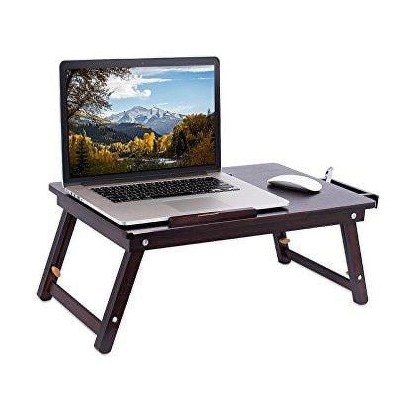 BirdRock Home Bamboo Laptop Lap Tray with Adjustable Legs - Walnut