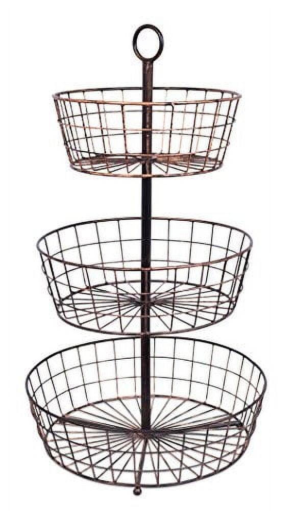 Oil Rubbed Bronze 3-Tier Wire Fruit Basket