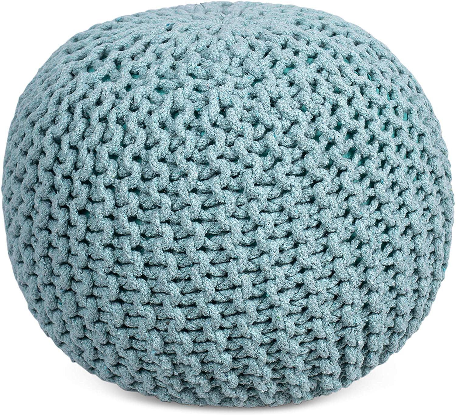 BirdRock Home Round Pouf Foot Stool Ottoman - Sage Green