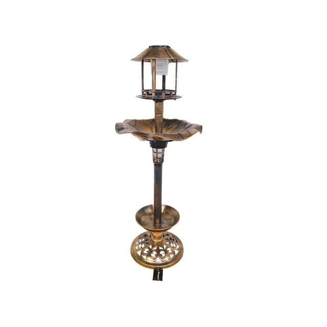 Bloomsbury Market Aaliyana Solar Lighted Birdbath & Reviews | Wayfair